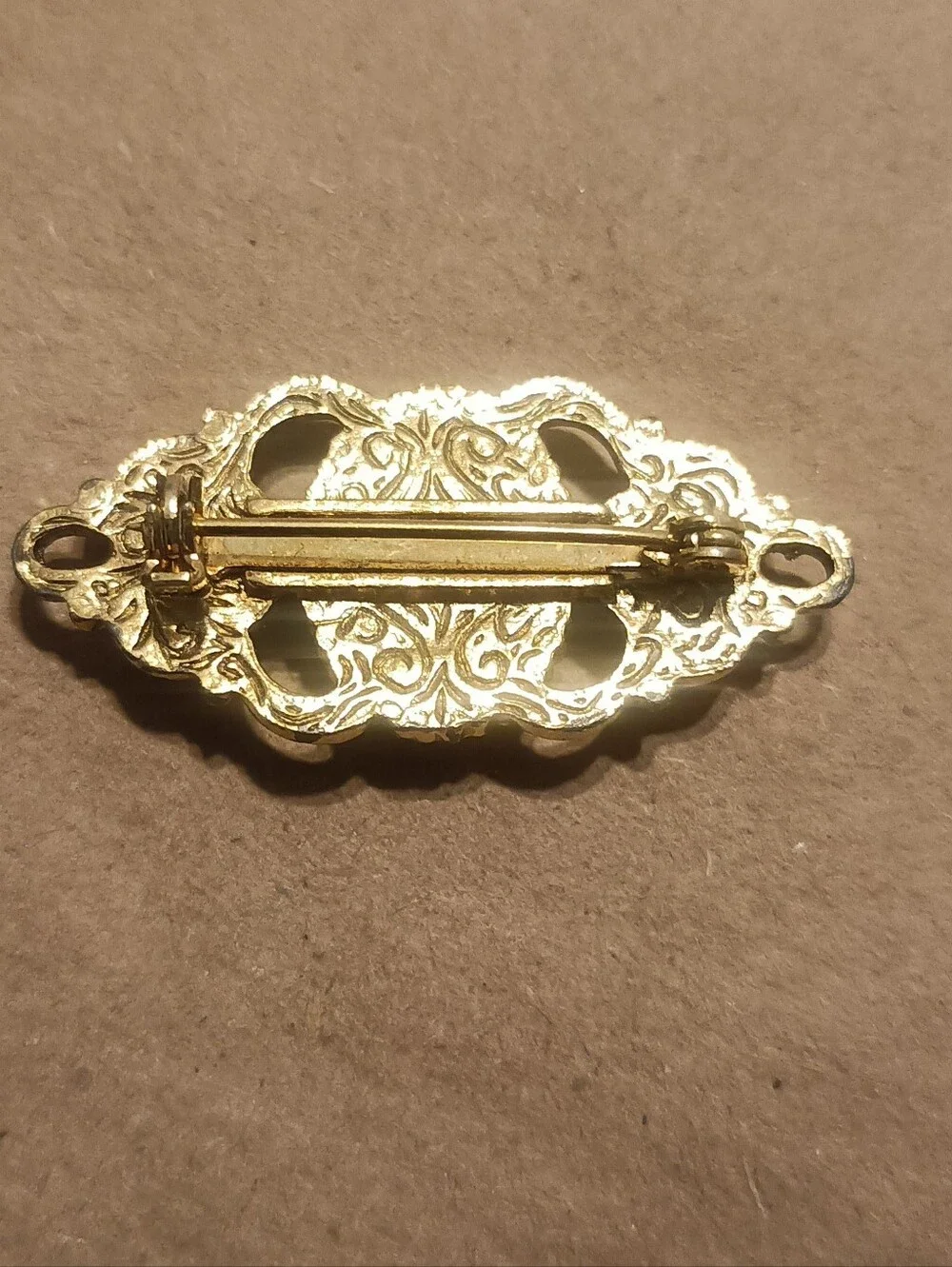 Vintage-Style Gold Filigree Connector Bar Brooch